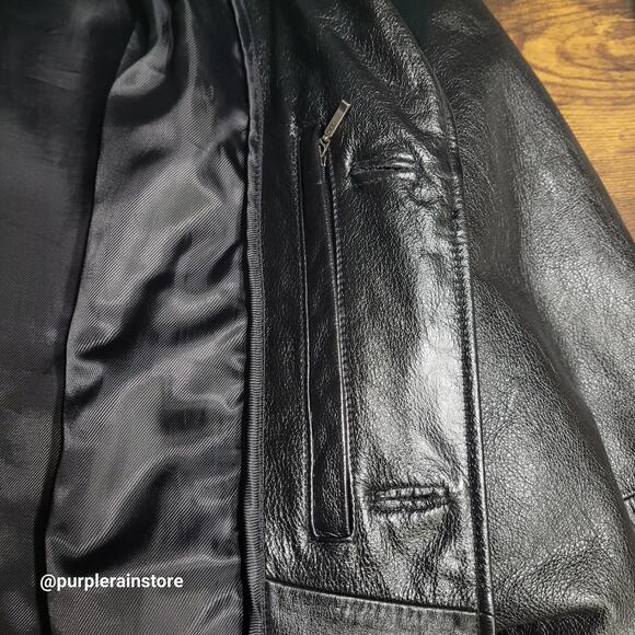Vtg Wilsons M Julian Pebbled Leather Car Coat Blazer Coat Jacket 2X Y2K 90's - Picture 5 of 13